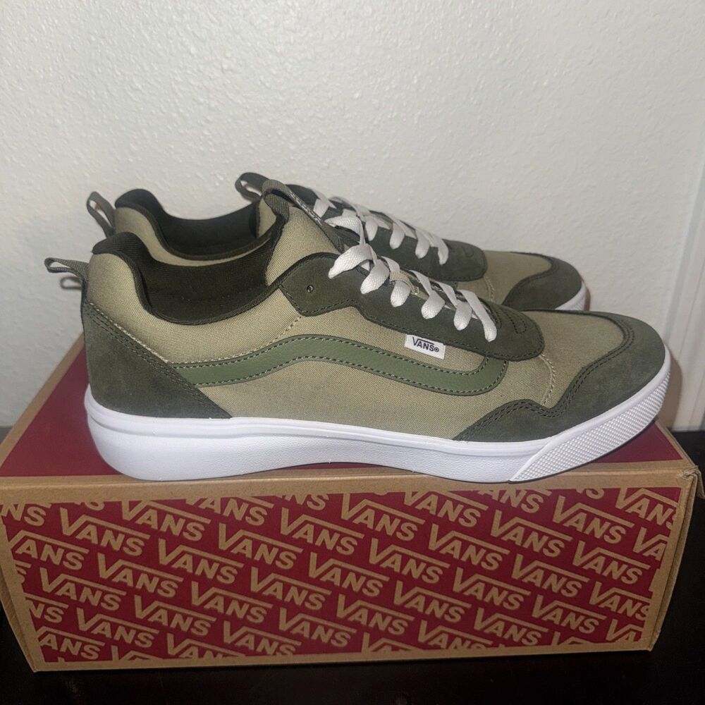 Vans Range EXP Sneakers Mens 11.5 Olive Green Sport Block Elm Grape Leaf Shoes